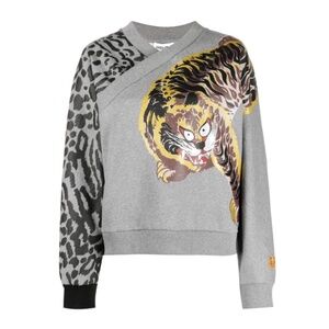 Kenzo x Kansai Yamamoto Grey Jungle Cat Sweatshirt in size M